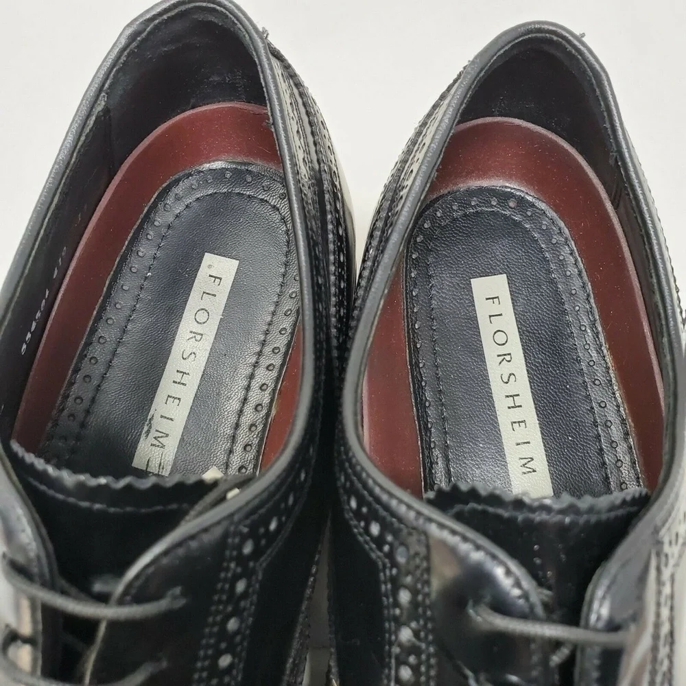 Florsheim Lexington Black Leather Oxford Wingtip